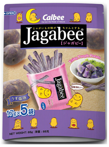 CALBEE - JAGABEE Purple Potato Sticks | 宅卡B 紫薯薯條 Bag Size (17G X5 Small Pack) 85G