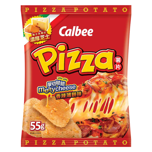 CALBEE - Potato Chips Melty Cheese Spicy Pizza Flavor  | 卡樂B 厚切脆脆香辣芝士薄餅味薯片 50G