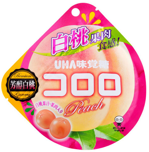 UHA Cororo Premium Fruit Juice Gummy Candy White Peach Flavor | 味覺糖- 白桃味果汁軟糖 40g