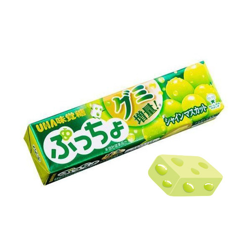 UHA Puccho Stick Candy Muscat Flavor | 味覺糖 青提味 果肉條裝軟糖  50G