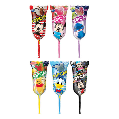 GLICO Popcan Disney Lollipop 固力果 迪士尼米奇造型 波板糖 10g  (6款口味，隨機發貨)