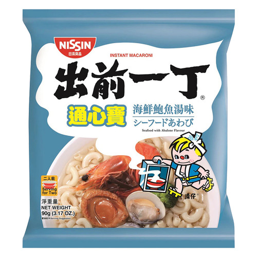 NISSIN Instant Macaroni Seafood with Abalone Flavor | 出前一丁 通心寶海鮮鮑魚湯味 90g