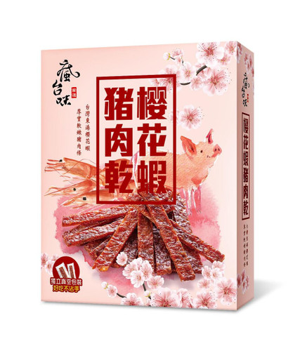 FUN TW Pork Jerky Sakura Shrimp Flavor 瘋台味 櫻花蝦豬肉乾 160g