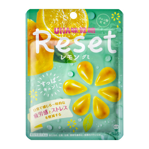 UHA Juice Gummy Reset Lemon Flavor | 味覺糖 Reset 檸檬軟糖  40g