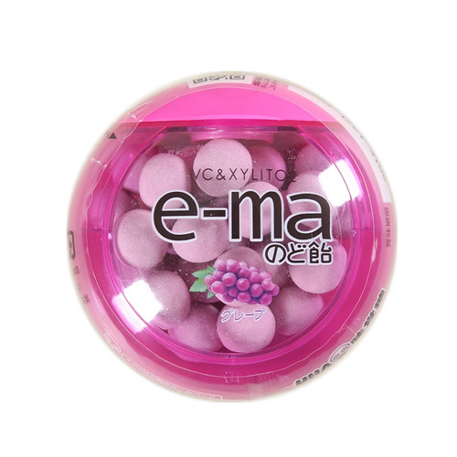 UHA e-ma Candy Grape Flavor | 味覺糖 e-ma 提子味喉糖(圓盒裝)  33g