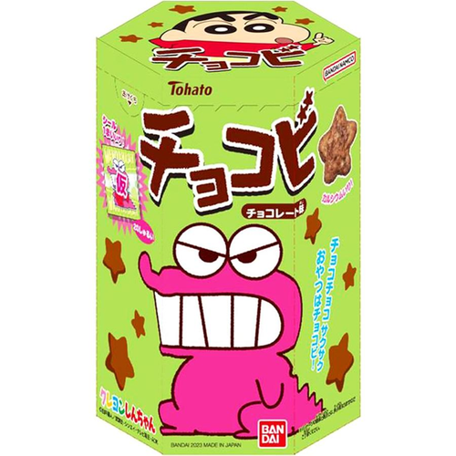 TOHATO Crayon Shin-Chan Chocolate Flavor|  TOHATO 蠟筆小新朱古力星形脆片 (角色隨機貼紙1張) 25g