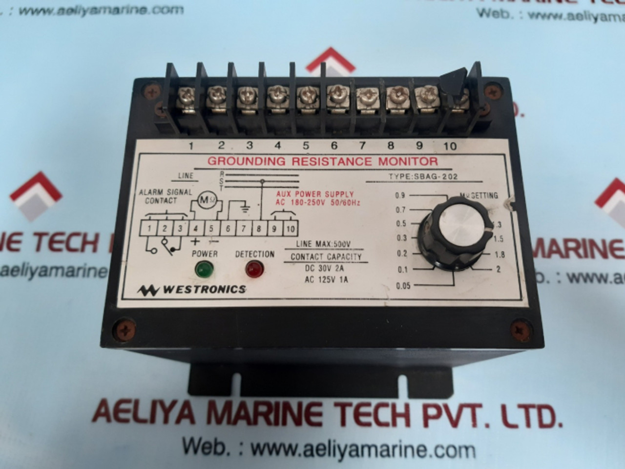 Westronics Sbag-202 Grounding Resistance Monitor Ac 180-250V 50/60Hz