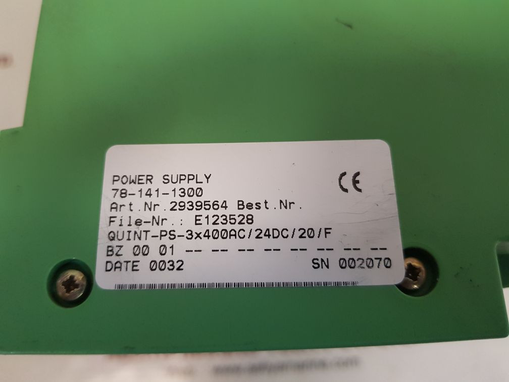 Phoenix contact quint-ps-3x400ac/24dc/20/f power supply 2939564