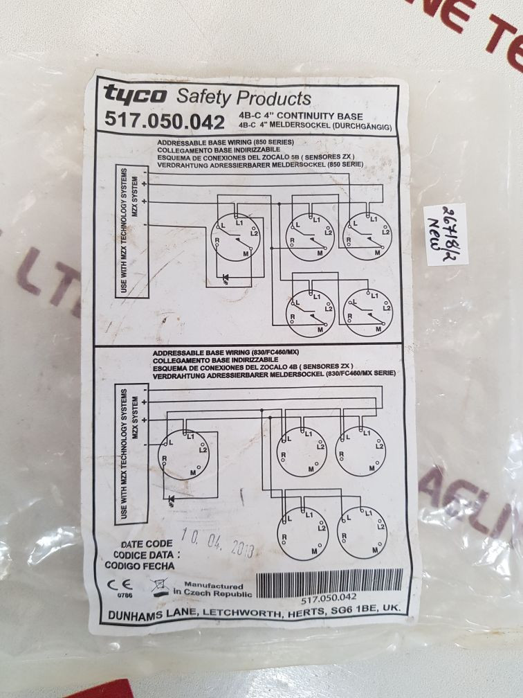 Set of 2x Tyco 517.050.042 continuity base