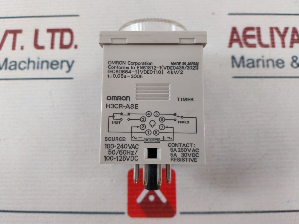 OMRON H3CR-A8E Timer – 100-240VAC / 100-125VDC – Used, Working Condition – Industrial Timing Relay