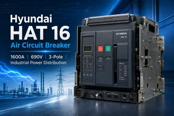 Hyundai HAT 16 Air Circuit Breaker 1600A 690V 3-Pole for Industrial Power Distribution