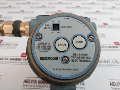 Rosemount 1151 Smart Alphaline Pressure Transmitter 01151-0948-0002 - Used Rosemount 1151 Smart Alphaline Pressure Transmitter 01151-0948-0002 - Used
