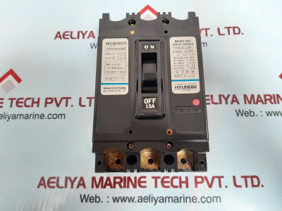 Hyundai Electrical Ho-60Bb 15A 3P Molded Case Circuit Breaker Ac 600V Dc 250V