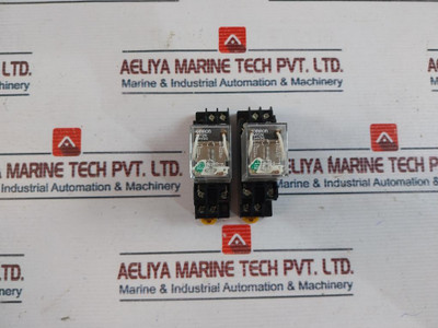 Lot Of 2X Omron My2N Relay With Base 7A 250Vac