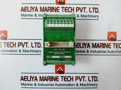 Alstom Controls Mae 00-05 4Channel Isolated Analog Voltage I/O Termination Panel Used Alstom Controls Mae 00-05 4Channel Isolated Analog Voltage I/O Termination Panel Used