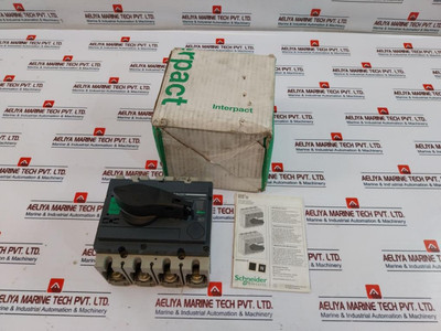 Schneider Electric Ins 250, 4P Switch Disconnector With Black Rotary Handle Used