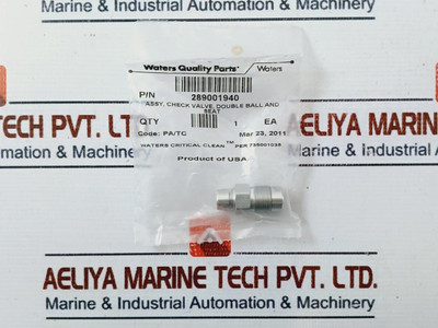 Waters 289001940 Double Ball And Seat Check Valve Assy Code: Pa/Tc New