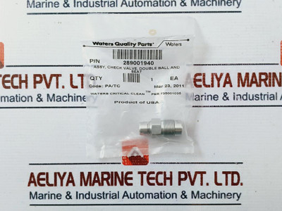 Waters 289001940 Double Ball And Seat Check Valve Assy Code: Pa/Tc
