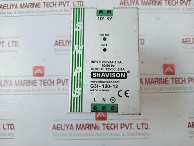 Shavison G31-120-12 Din Rail Mountable Metal Power Supply - Used Shavison G31-120-12 Din Rail Mountable Metal Power Supply - Used