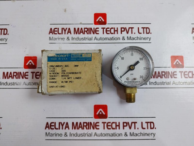 Ashcroft 20W1005Ph 02L Pressure Gauge 0-30 Psi - 2" Abs Case - New Ashcroft 20W1005Ph 02L Pressure Gauge 0-30 Psi - 2" Abs Case - New