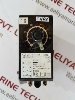 Tokyo Mct-503T Tec Motor Timer 200-220V Time-50Hz 3~72 Sec.