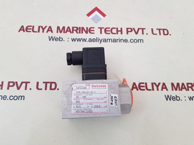 Barksdale xtk 100 g1 s1 1 pressure control switch - Used Barksdale xtk 100 g1 s1 1 pressure control switch - Used