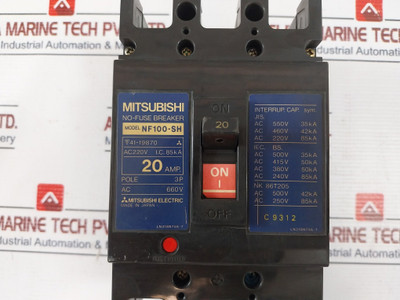 Mitsubishi Electric Nf100-sh No-fuse Breaker 20Amp 3Pole 660V