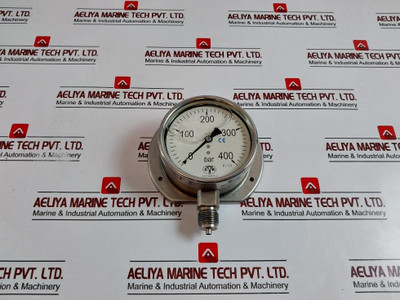 Hypteck 0-400 Bar Pressure Gauge Kl. 1,0