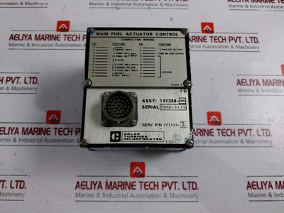 Solar Turbine 141358-200 Engine Speed Monitor Fuel Actuator Control 28Vdc,4-20Ma