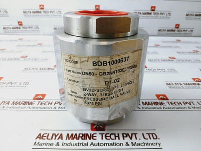 Gemels Bv2B-ss-32 2Inch 2-way Pressure Ball Valve 5075 Psi Dn50-gb2Nnt83044A000 Gemels Bv2B-ss-32 2Inch 2-way Pressure Ball Valve 5075 Psi Dn50-gb2Nnt83044A000