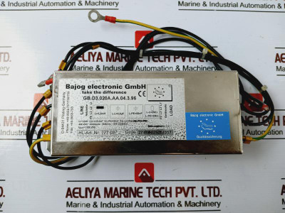 Bajog Electronic Gb.D3.020A.Aa.04.3.96 Mains Power Filter 440 Vac 20Ampere 50/60Hz