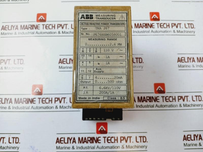 Abb Tra 267 Measuring Transducer 0...2 Mw 200A/1A 0…500 Ω Abb Tra 267 Measuring Transducer 0...2 Mw 200A/1A 0…500 Ω