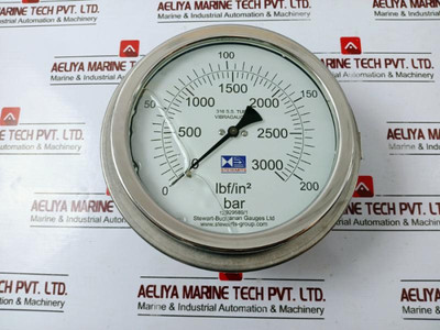Stewart-buchanan Gauges 0-3000 Lbf/In2 Pressure Gauge Vibragauge 0-200 Bar Stewart-buchanan Gauges 0-3000 Lbf/In2 Pressure Gauge Vibragauge 0-200 Bar