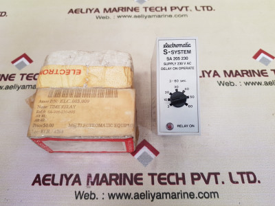 Electromatic S-system Sa 205 230 Supply 230Vac Timer Delay On Operate 3-60 Sec Electromatic S-system Sa 205 230 Supply 230Vac Timer Delay On Operate 3-60 Sec