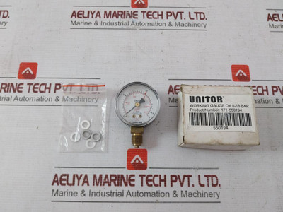 Unitor Ox 0-16 Bar Oxygen Working Gauge 171-550194 0-230 Lbf/In2 - New