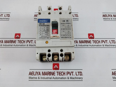 Andeli Am1-100 Series Moulded Case Circuit Breaker 50Hz/60Hz Ac 660V - Used