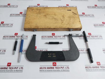 Mitutoyo 167-144 Micrometer Set 200Mm 175Mm 167-104 Mitutoyo 167-144 Micrometer Set 200Mm 175Mm 167-104