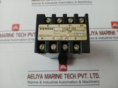 Siemens 3Un7 003 Power Relay Motor Protection 220V 40-60Hz 5Amp 250Vac 0, 2 Amp