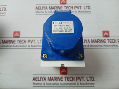 Total 113 Ip44 Dustproof Industrial Socket 16A – 6H 220–250V Total 113 Ip44 Dustproof Industrial Socket 16A – 6H 220–250V