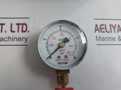 Unitor Acetylene Pressure Gauge 0-40 Bar Unitor Acetylene Pressure Gauge 0-40 Bar