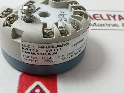 Rosemount 644Hanaj6M5Q4 Temperature Transmitter 00644-7600-0004 12-42.4V 23Ma