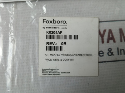 Foxboro K0177Az-b Antivirus Install And Configuration Tool Kit Cd K0204Af Rev: 0B