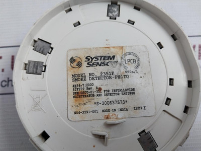System Sensor 2351E Photoelectric Smoke Detector Rev A