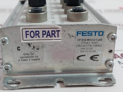 Festo Cp-e16-m12X2 5 Pol Input Module Hw02.05 T 80C Ip65 (Not Working)