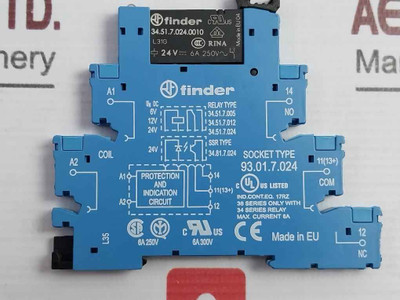 Finder 93.01.7.024 Relay Socket Unit 6A 24V