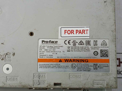 Pro-face Pfxgp4501Tad Hmi Analog Touch Screen 24Vdc 0.71A T5 (Not Working)