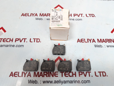 Set Of 5X Schneider/Telemecanique Zbe-102 Black Auxiliary Contact Block