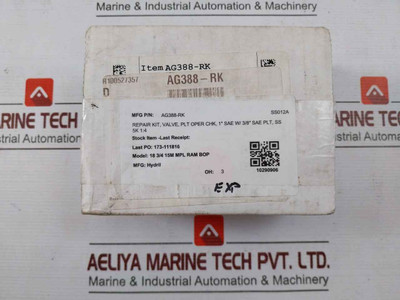 Gilmore Ag388-rk Repair Kit For Pilot Operated Check Valve 1" Sae W/ 3/8" Rev.A1