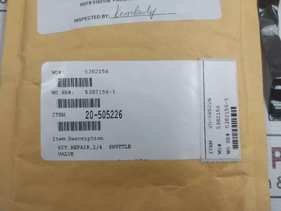 General Electric 20-505226 Repair Kit For Shuttle Valve 1/4" Rev.A1 70 Duro