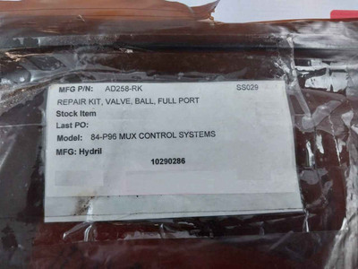 Hydril Ad258-rk Repair Kit For Ball Valve Rev.A1 84-p96 Mux Control Systems Ss029